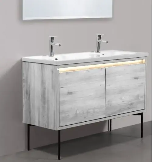 Mueble Suspendido Art Duo Cemento 120 cm Incluye Lavamanos