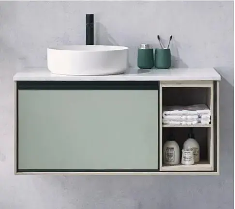 Mueble Suspendido Wafer Mint 100 cm Incluye Lavamanos