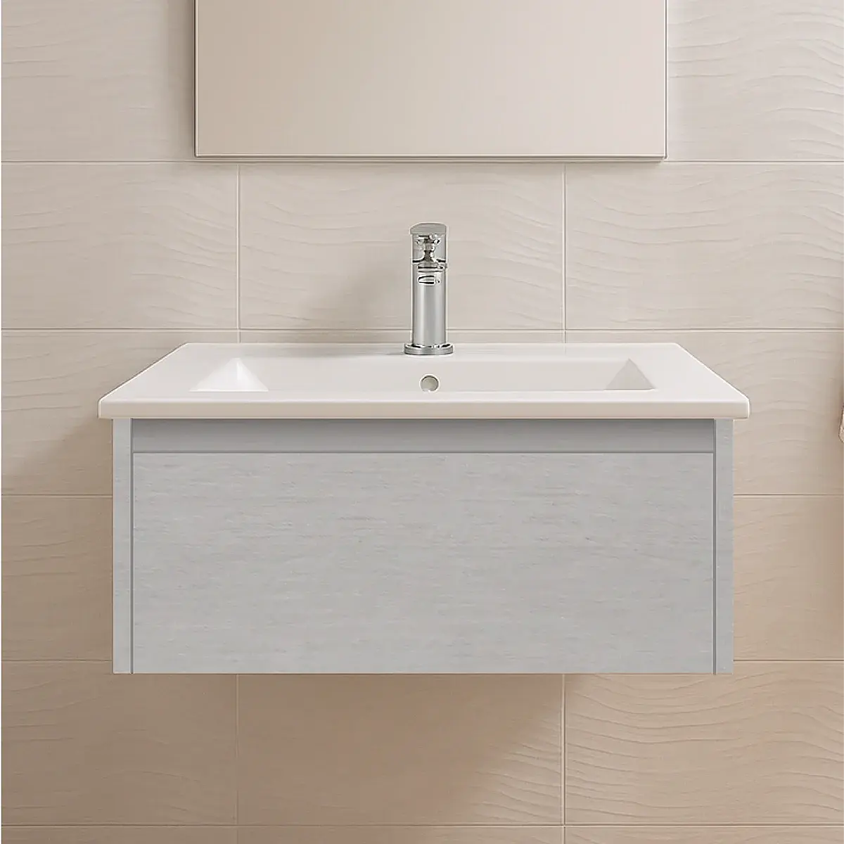 Mueble Suspendido Monroe Grey 50 cm Incluye Lavamanos