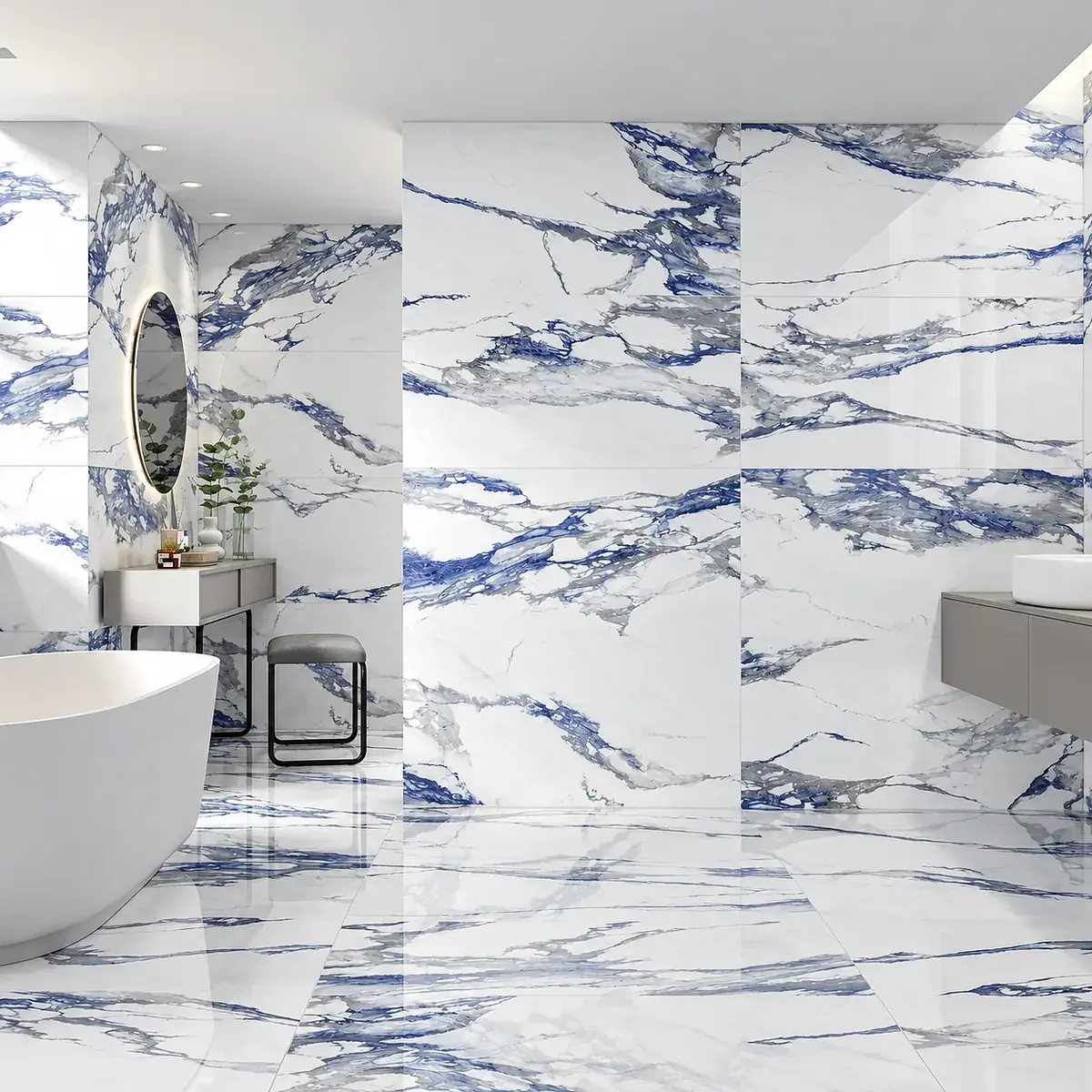Porcelanato Esmaltado Patagonia Blue Pulido 60x120