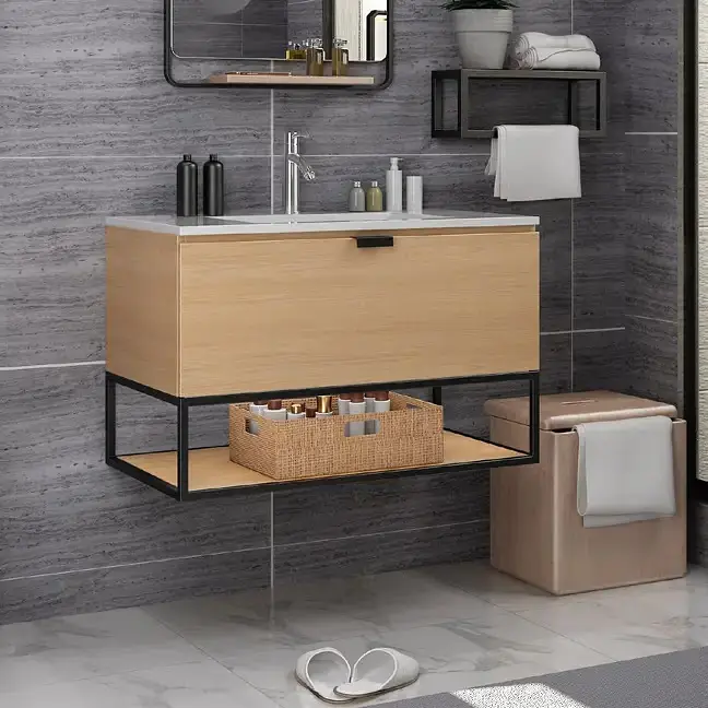 Mueble de Baño Essenz 61 cm Abedul y Negro con Lavamanos