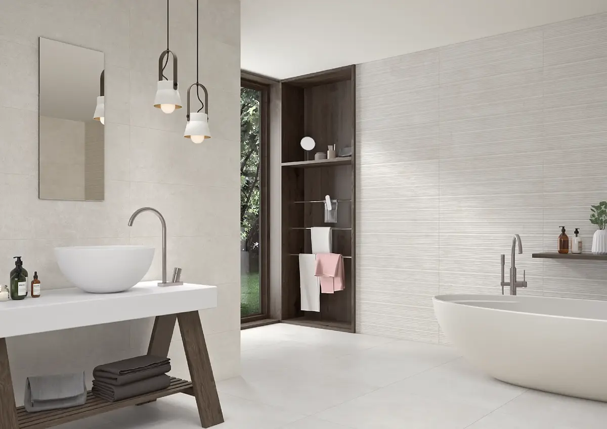 Cerámica de Muro Trace Caspio Bianco Mate 33x90