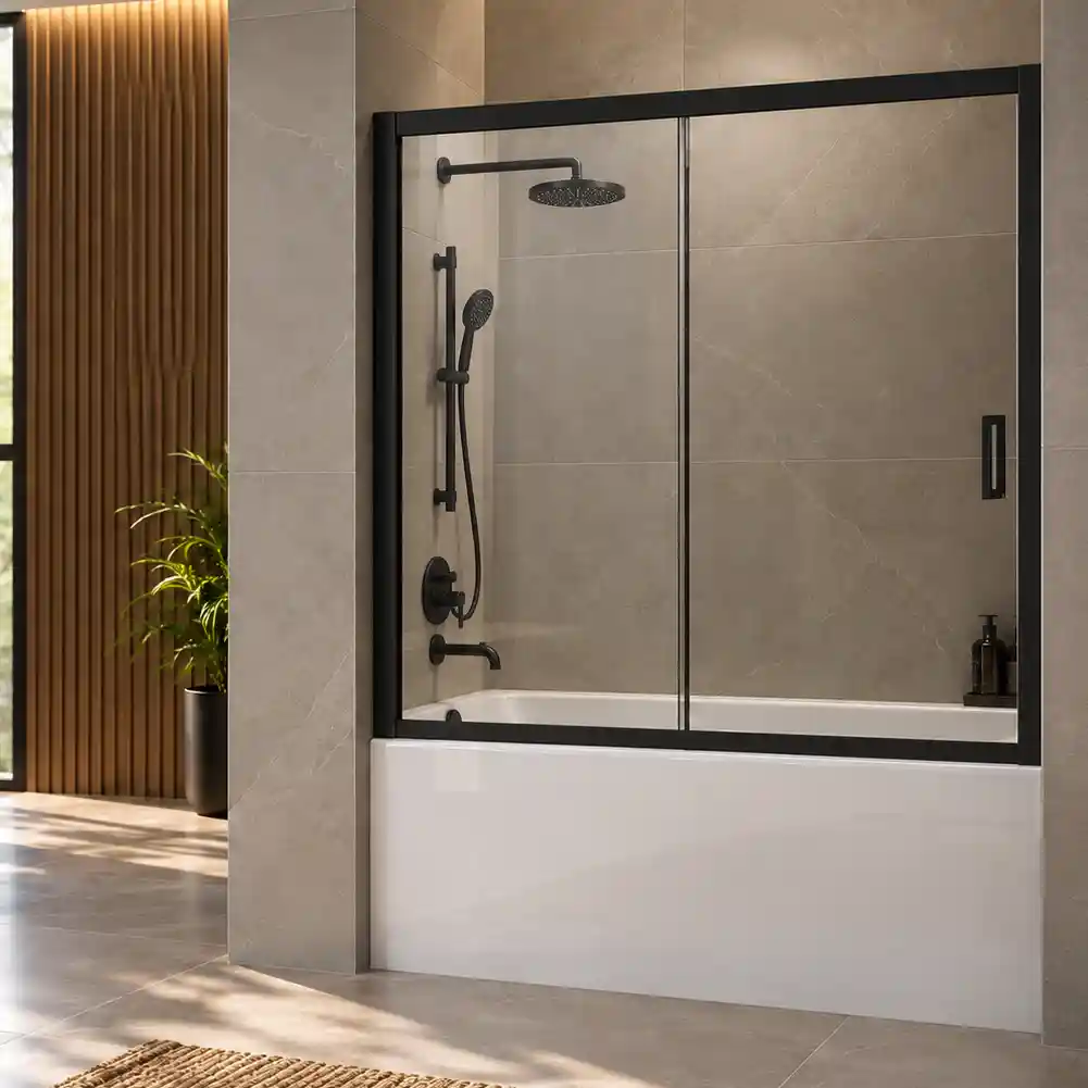 Mampara Corredera Malve-B Negro Mate 170x150