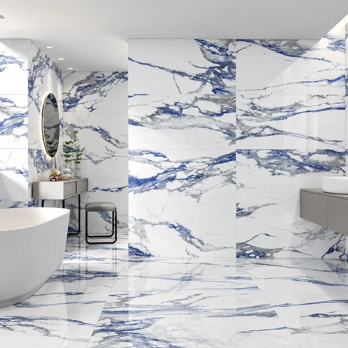Porcelanato Esmaltado Patagonia Blue Pulido 60x120