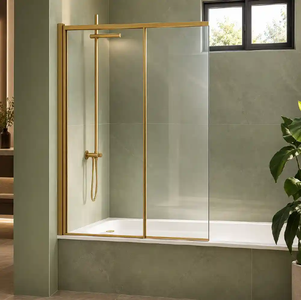Mampara Abatible Corredera Súper Brushed Brass