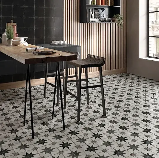 Gres Porcelánico Picasso Star Black mate 20x20