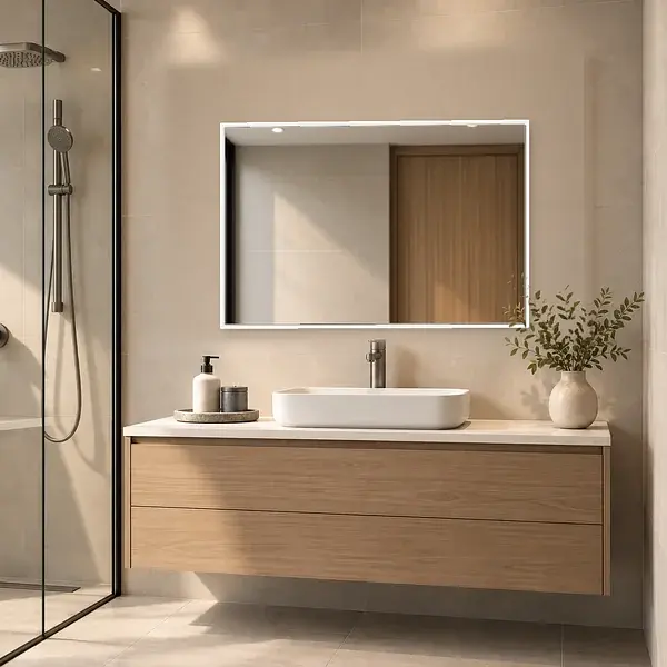 Espejo Rectangular Mark Blanco 70×80 cm
