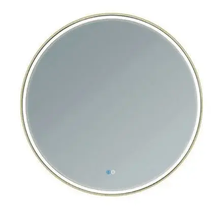 Espejo Mark Redondo con Luz y Marco Brushed Brass 60 cm