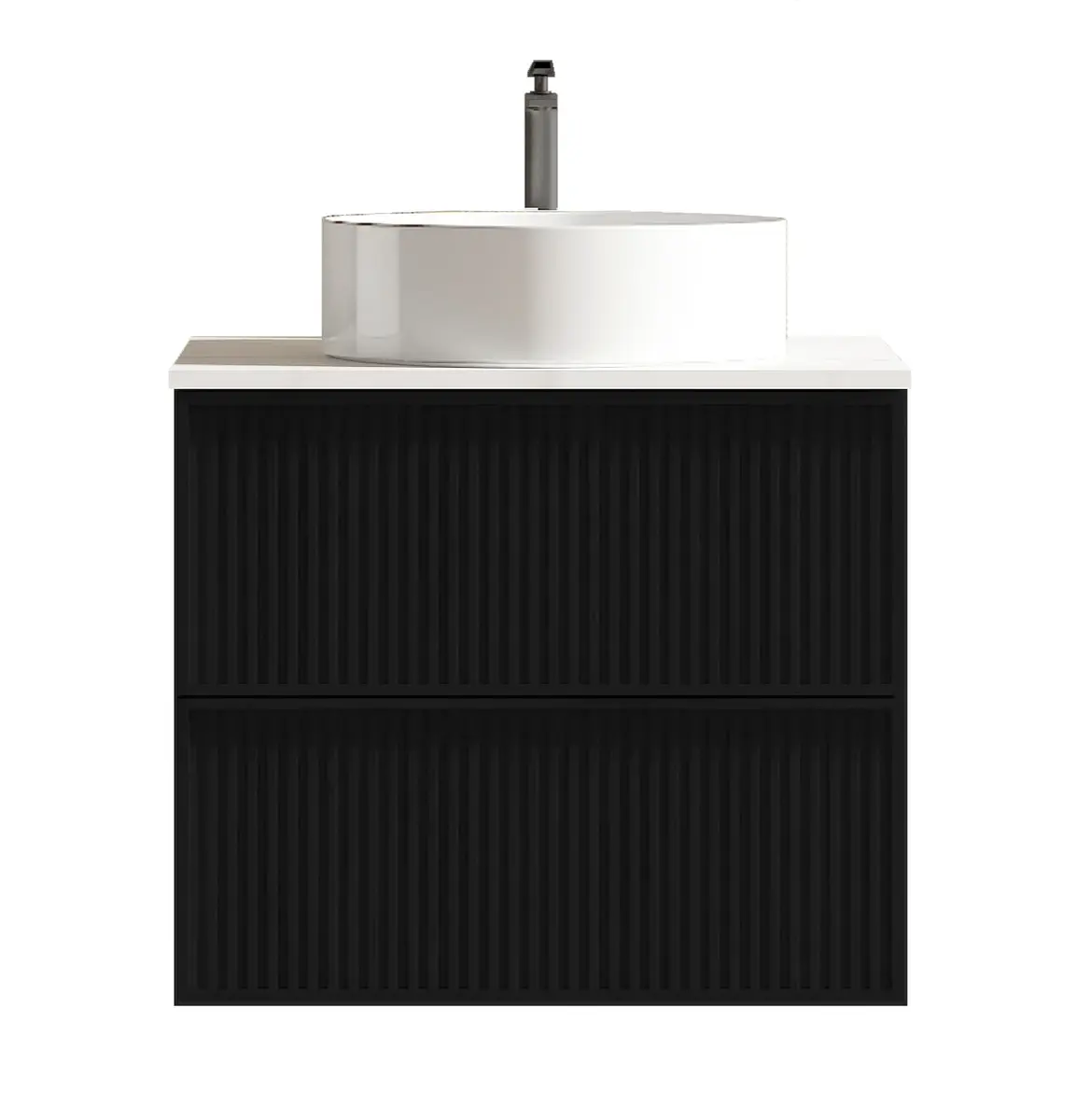 Mueble Suspendido Merkur Negro 60 cm Incluye Lavamanos