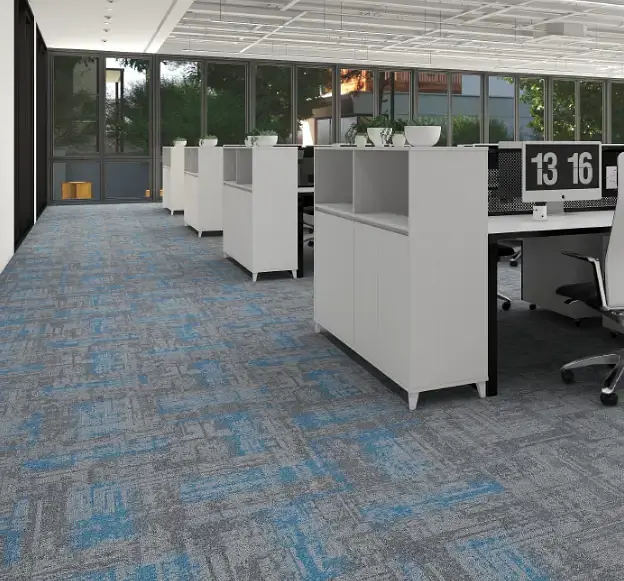 Alfombra modular Topaz Tile Gris-Cyan 50x50
