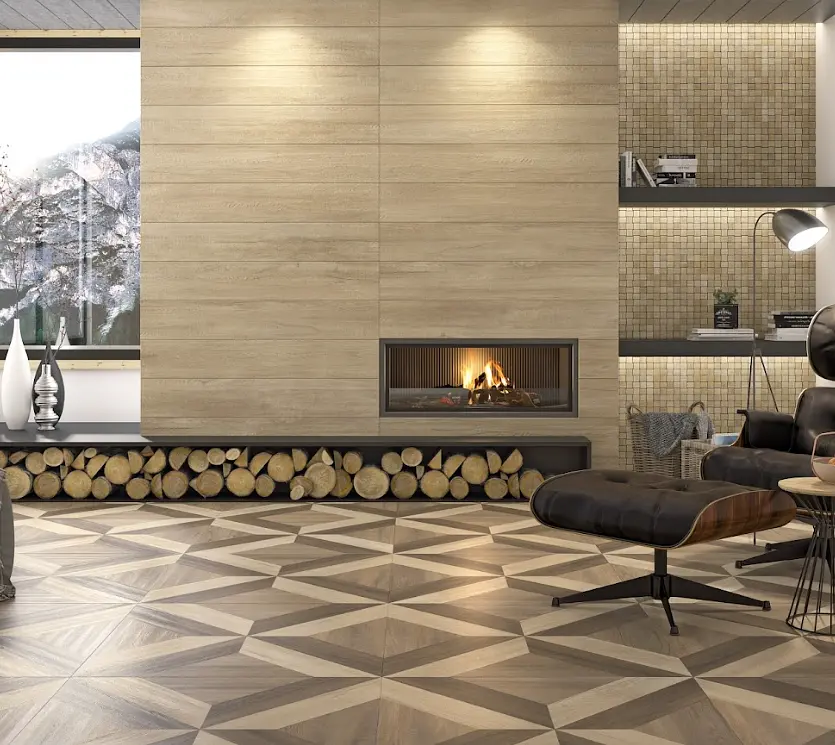 Porcelanato Esmaltado Sajonia Madera Roble 19.5x120