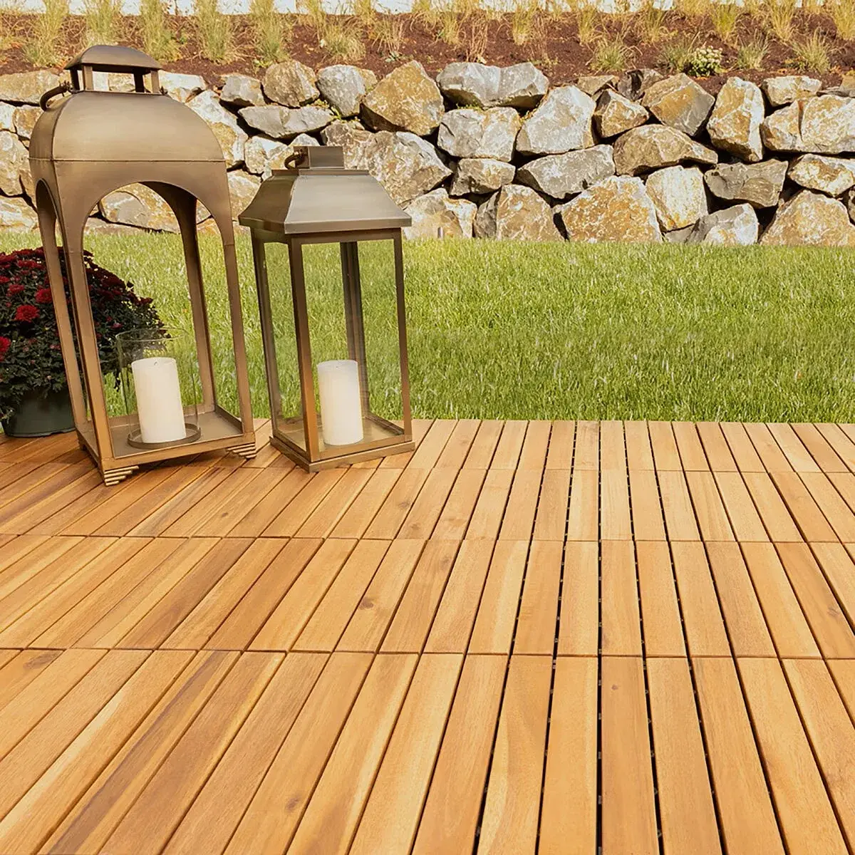 Deck Modular Hanoi Line Acacia Gold 30x30