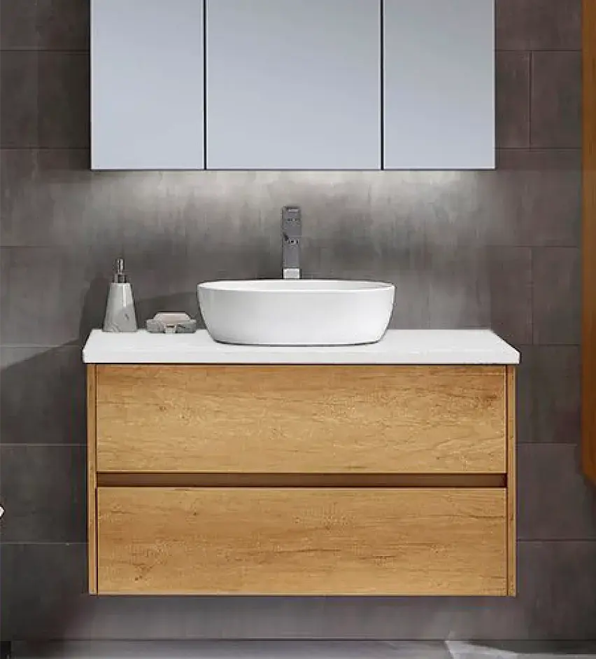 Mueble Suspendido Neu Roble 76 cm Incluye Lavamanos