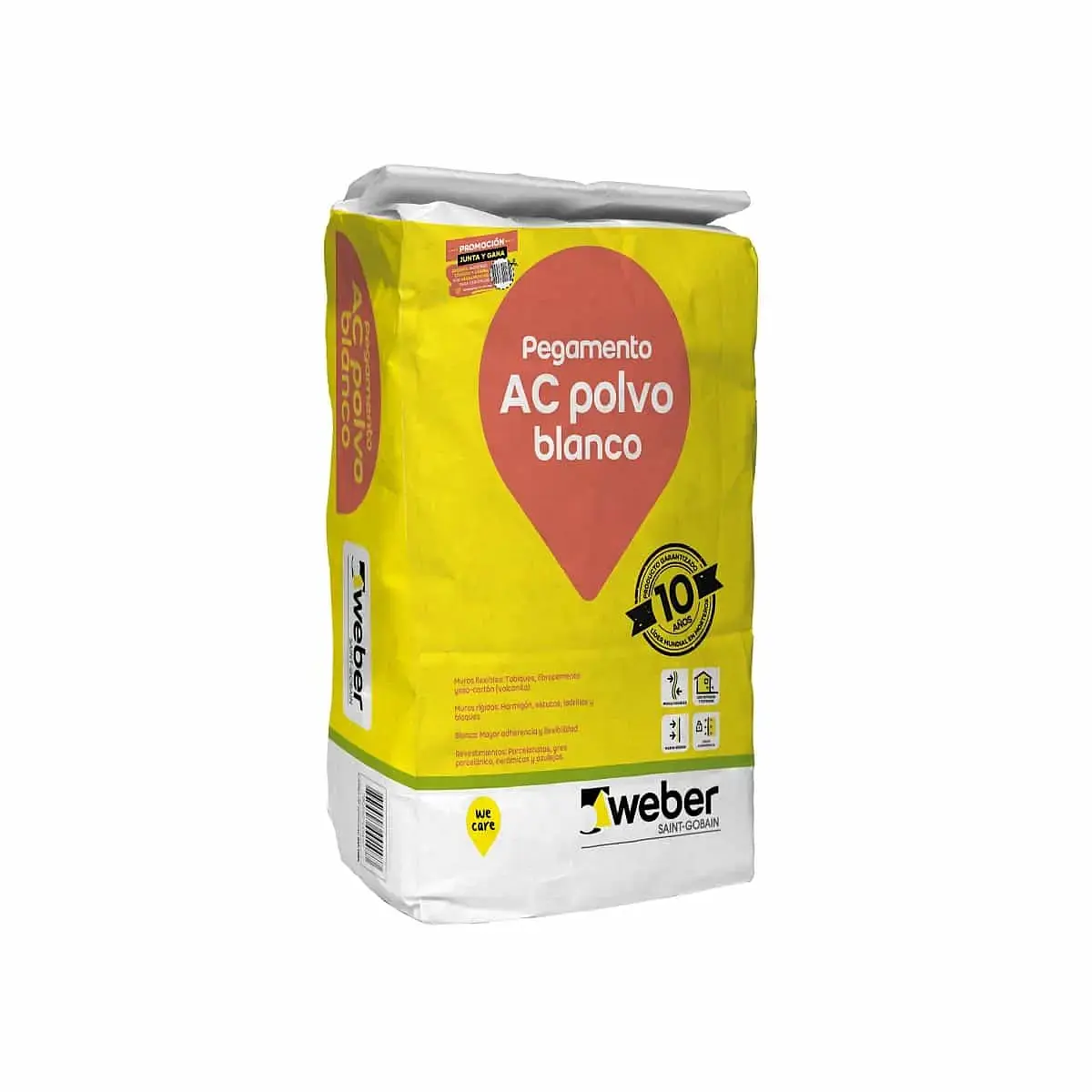 Adhesivo AC Polvo Blanco Weber 20 kg para Muros Flexibles y Rígidos