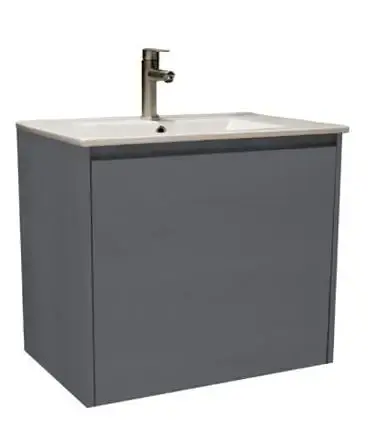 Mueble Suspendido Mittel Gris Incluye Lavamanos