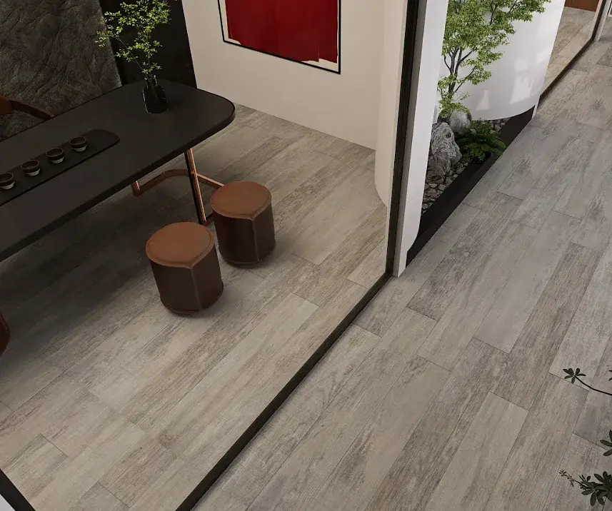 Porcelanato Esmaltado Smokewood-N White Mate 20x120