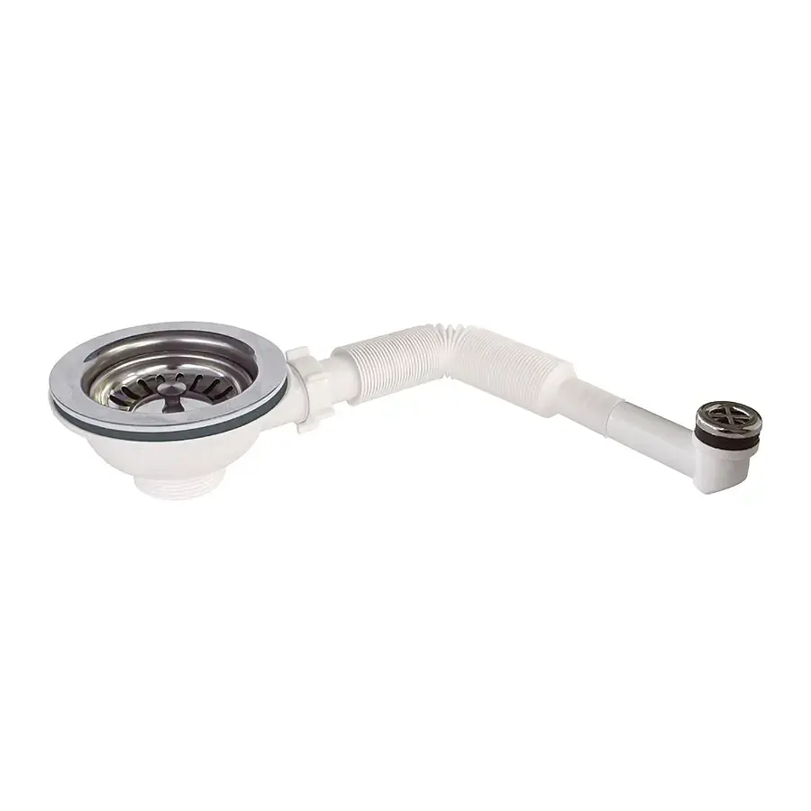 Desague perf. 9 cm. c/canastillo y rebalse para lavarropa Kuba/Netto 1 1/2". Tube Wasser