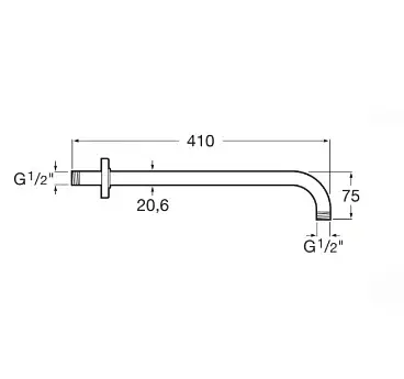 Brazo de Pared para Rociador Cromado