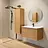 thumbnail - Mueble Suspendido Slot Acanalado Natural 81 cm Incluye Lavamanos