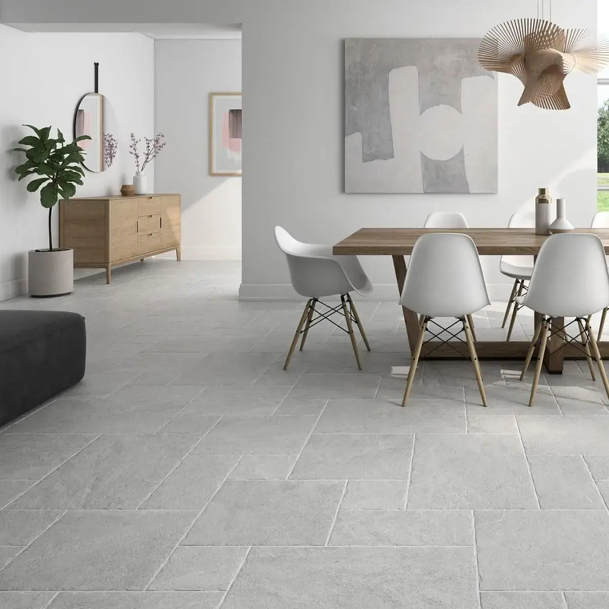 Porcelanato Esmaltado Giant White Mate Modular