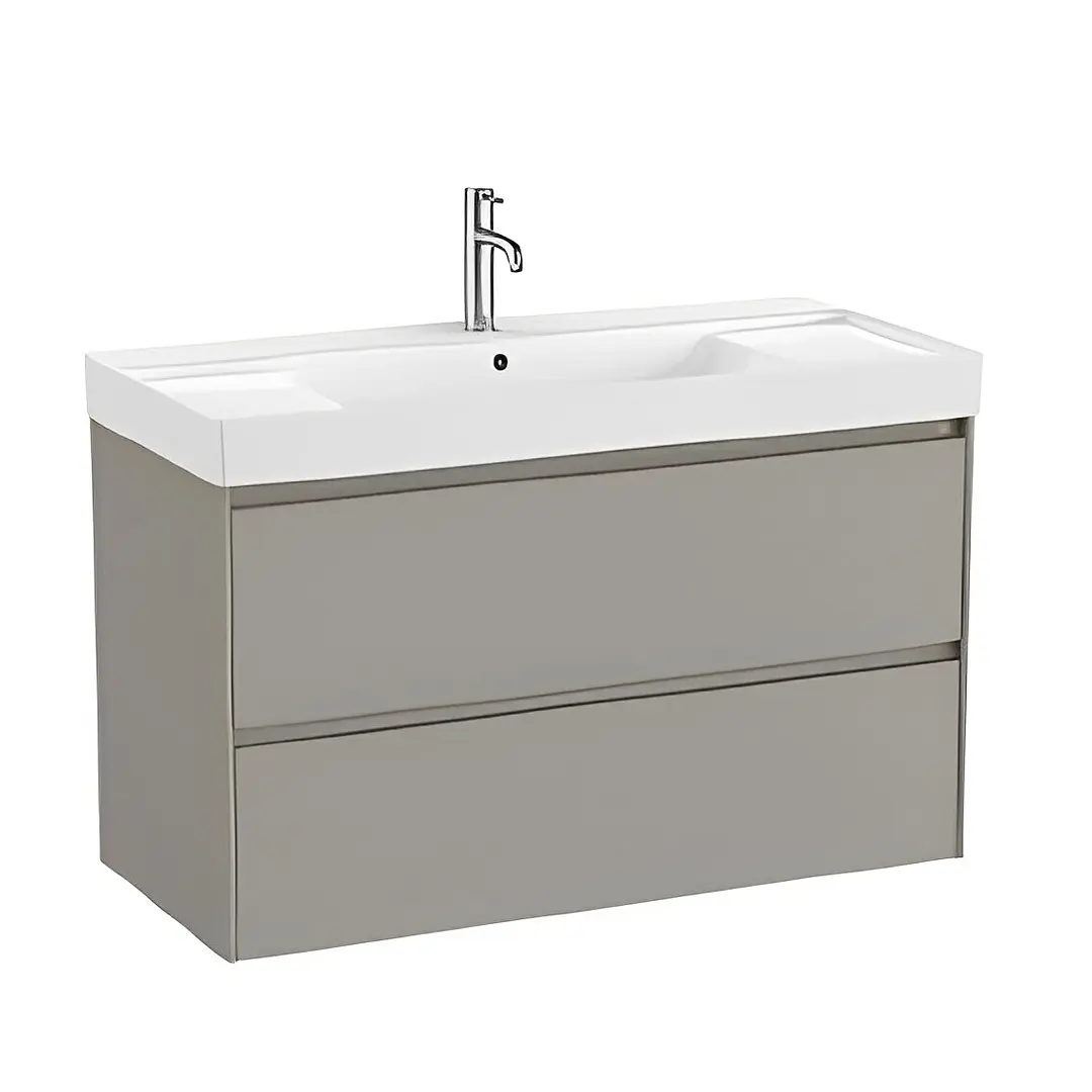 Mueble Suspendido Ona Unik Gris 100 cm Incluye Lavamanos