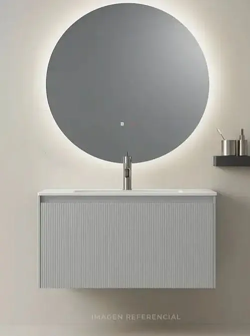 Mueble Suspendido Harz Gris Niebla Incluye Lavamanos
