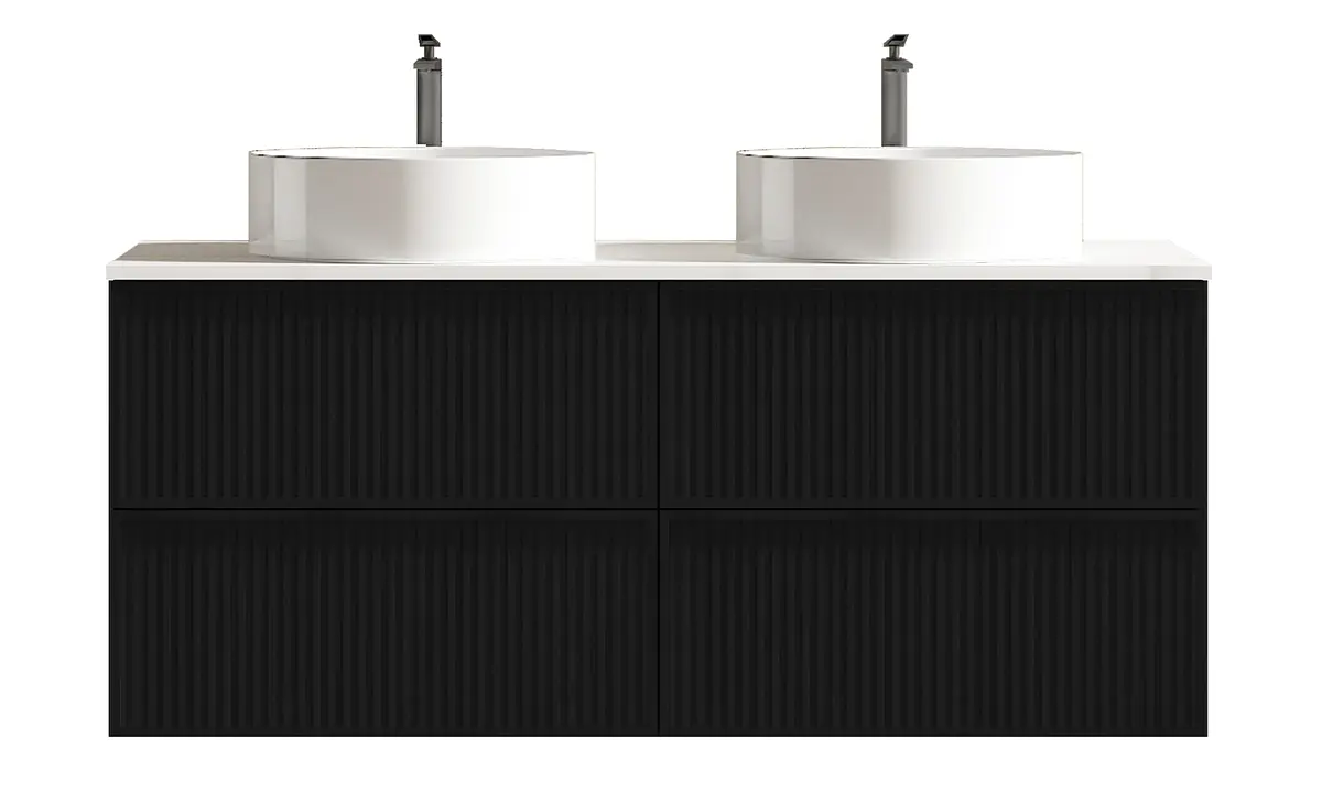 Mueble Suspendido Merkur Negro 120 Incluye Lavamanos