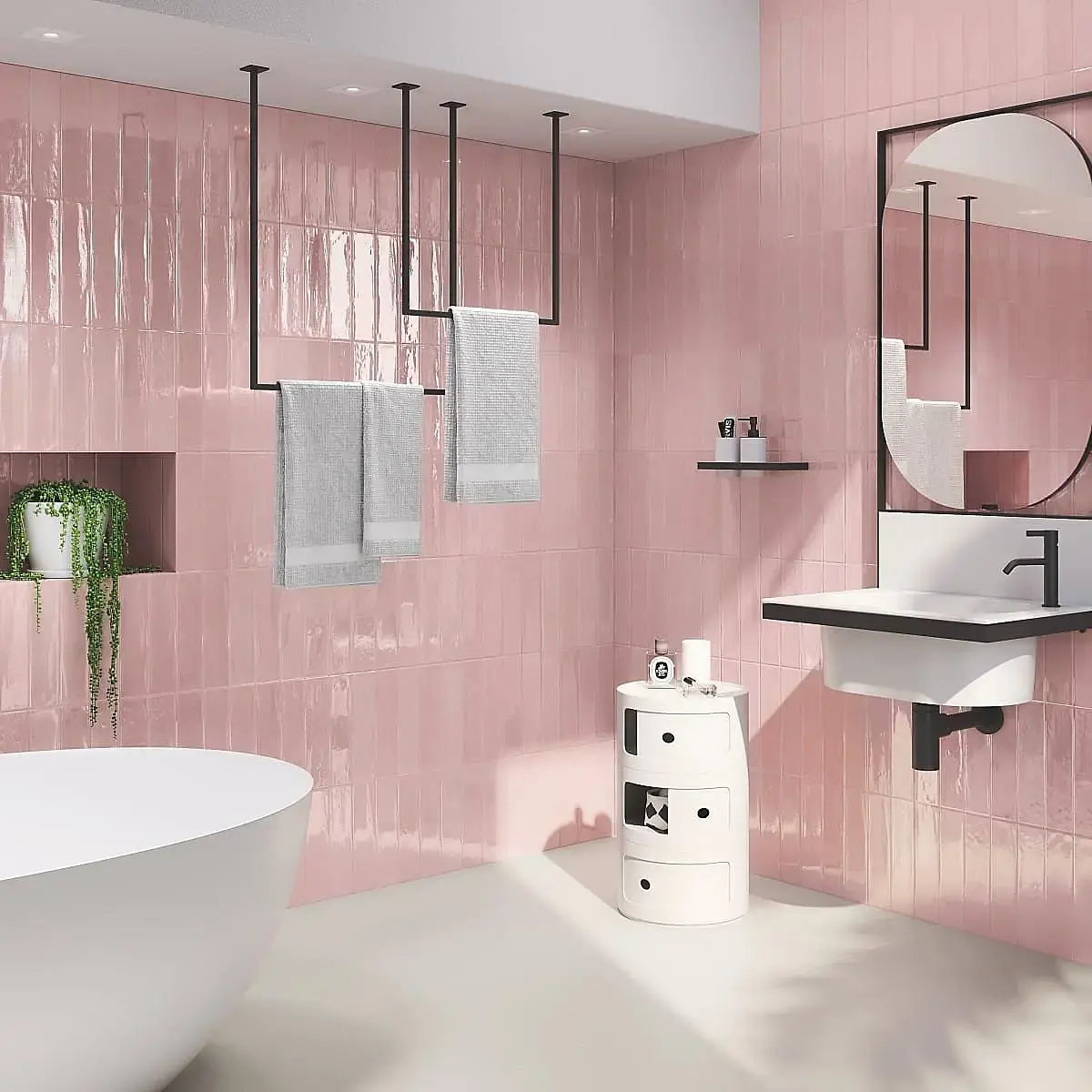 Cerámica de Muro Mud Rose Brillante 7.5x30