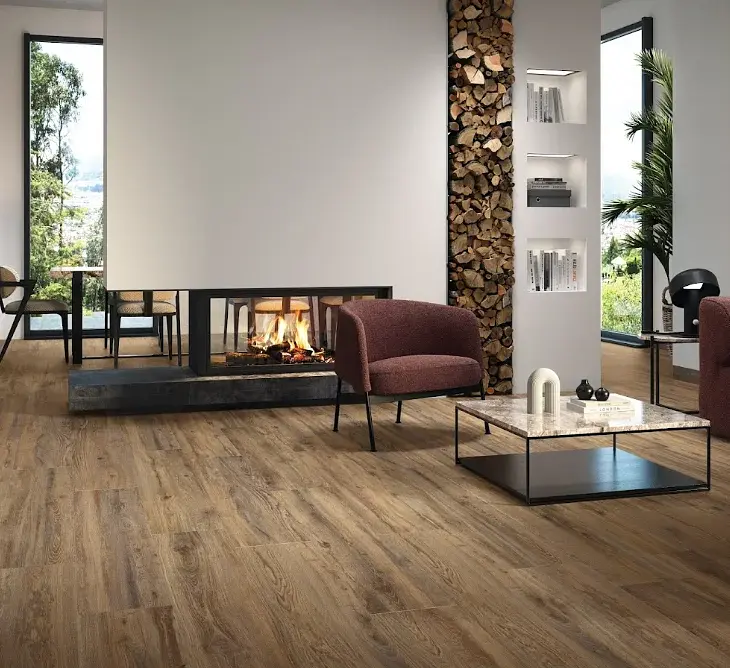 Porcelanato Esmaltado Sequoia Walnut Mate 25x150