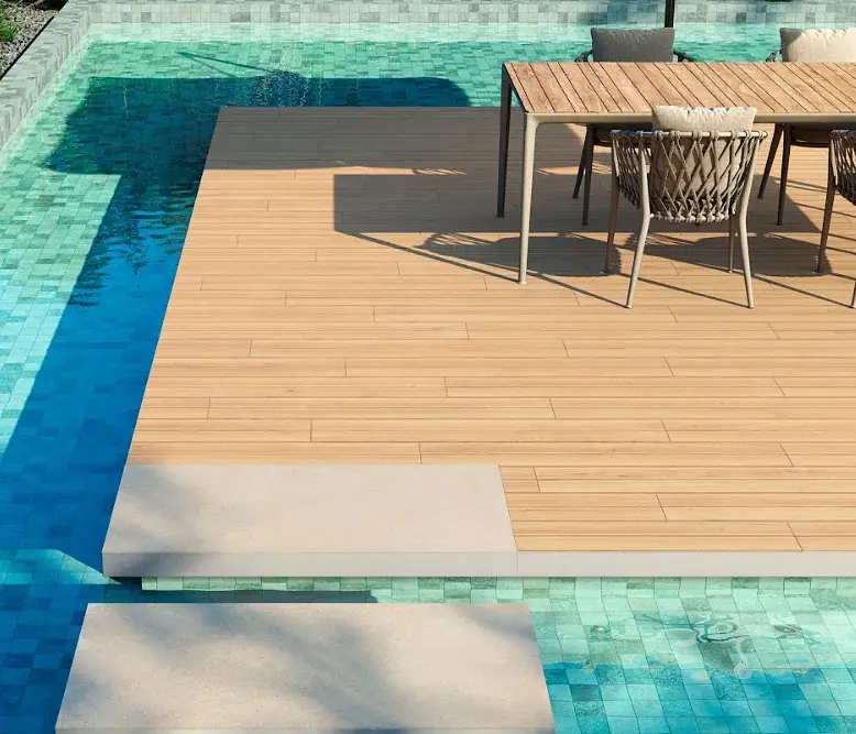 Porcelanato Esmaltado Bali Deck Camel Antideslizante 19x90