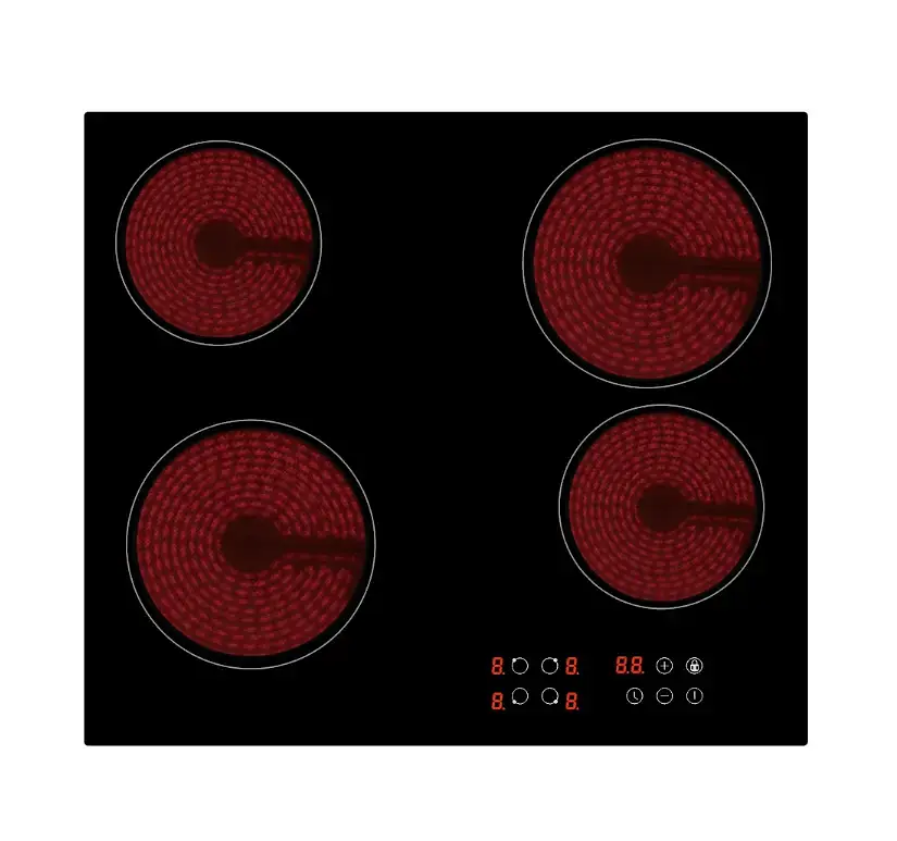 Encimera Vitrocerámica 204 Black 4 Quemadores 58 cm