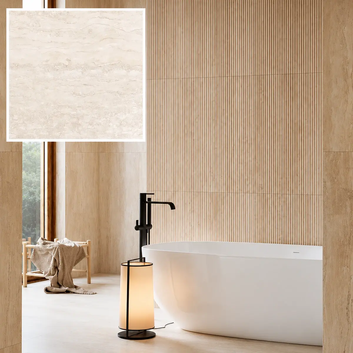Porcelanato Esmaltado Palatino Ivory Mate 45x90 cm