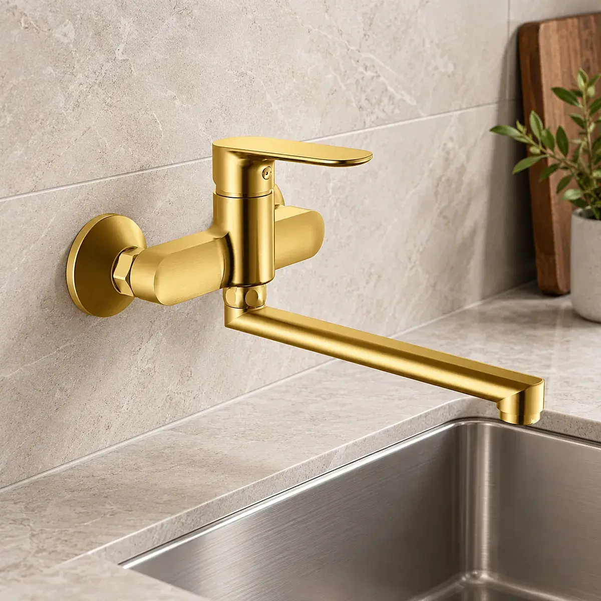 Grifería Lavadero Modell Brushed Brass