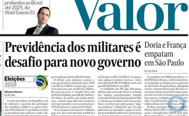 O Brasil é uma bagunça: Pensionistas de militares chegam a ganhar até R$ 58 mil por mês