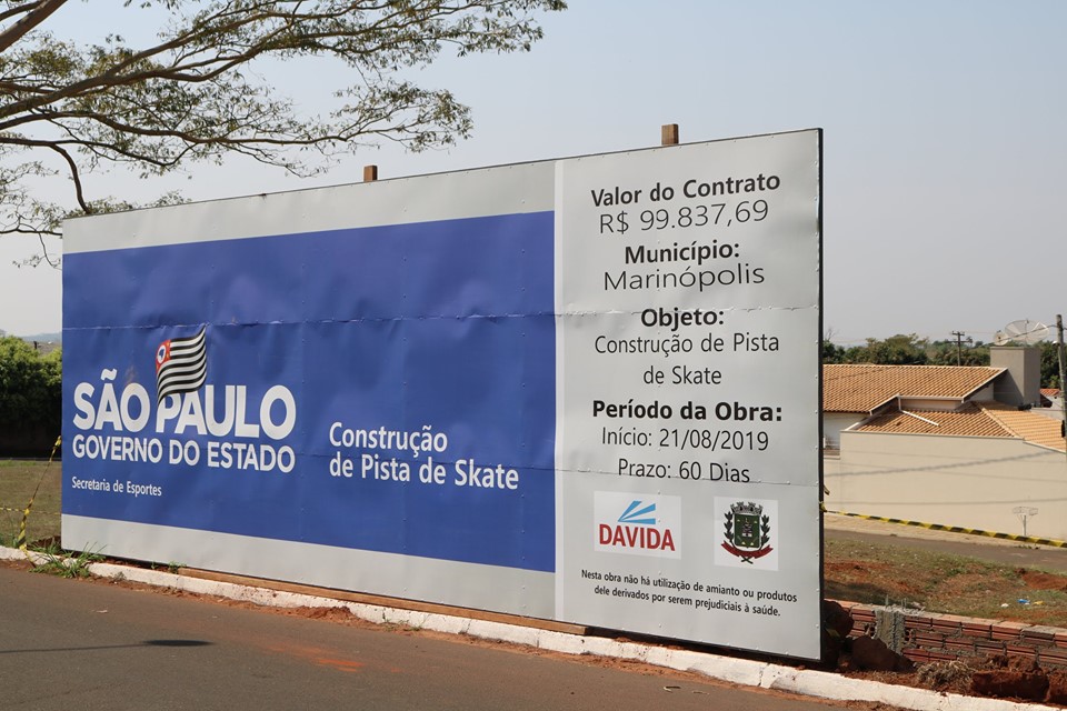 Marinópolis inicia obra para construção de pista de skate