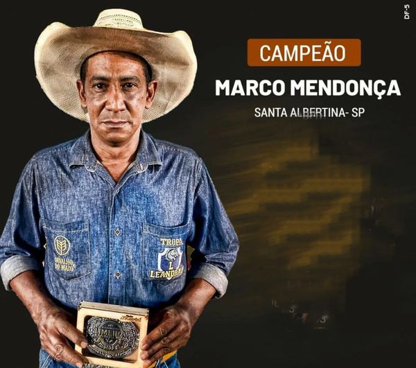 Peão de Santa Albertina, Marco Mendonça, é campeão do rodeio mineiro de Limeira Do Oeste
