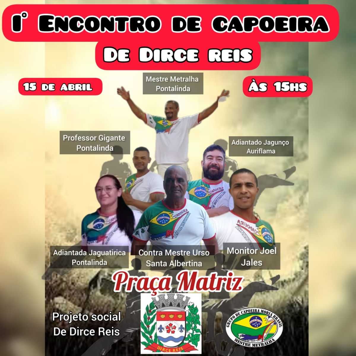 1º Encontro de Capoeira de Dirce Reis deve movimentar a cidade neste sábado