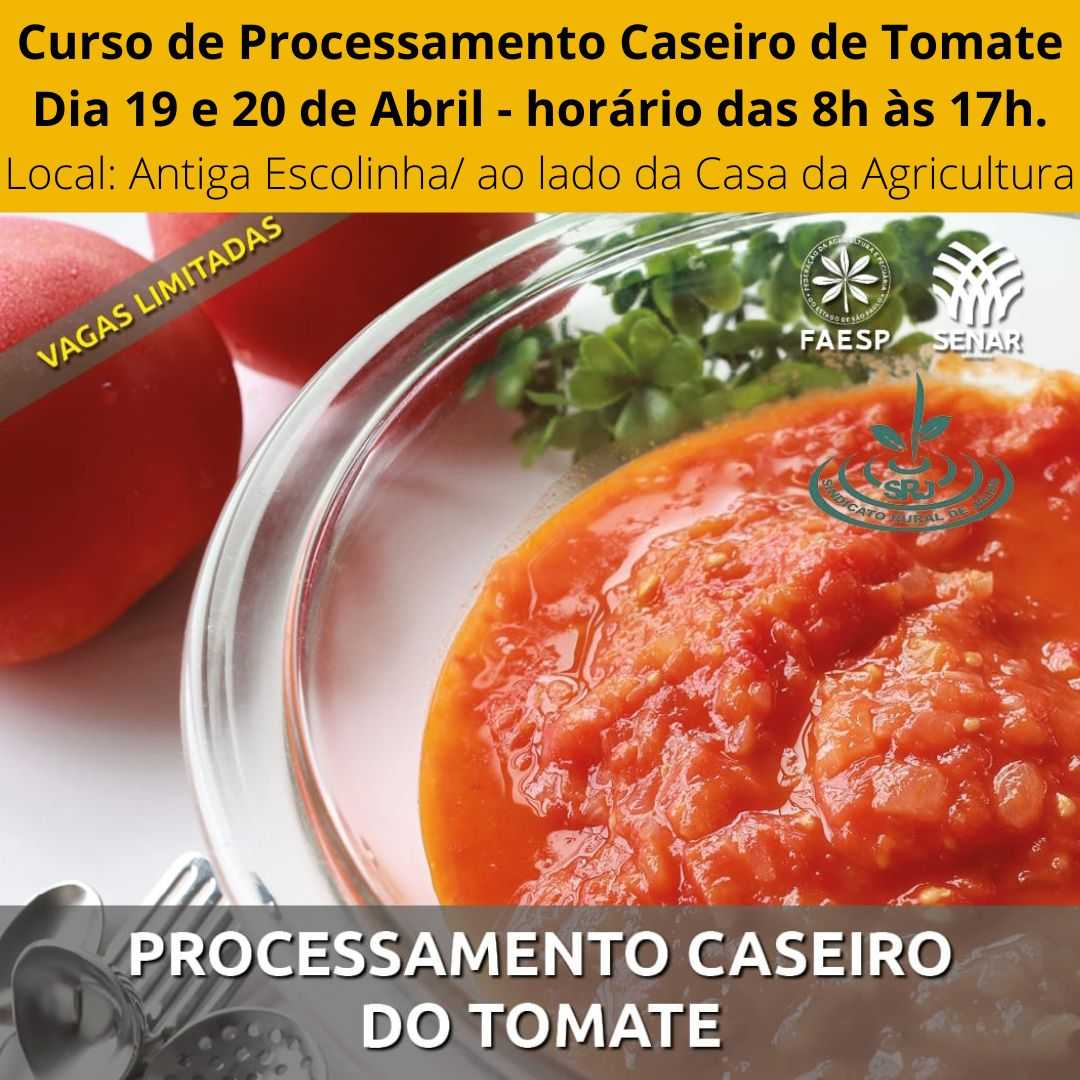 Dirce Reis terá curso de Processamento Caseiro de Tomate na próxima semana