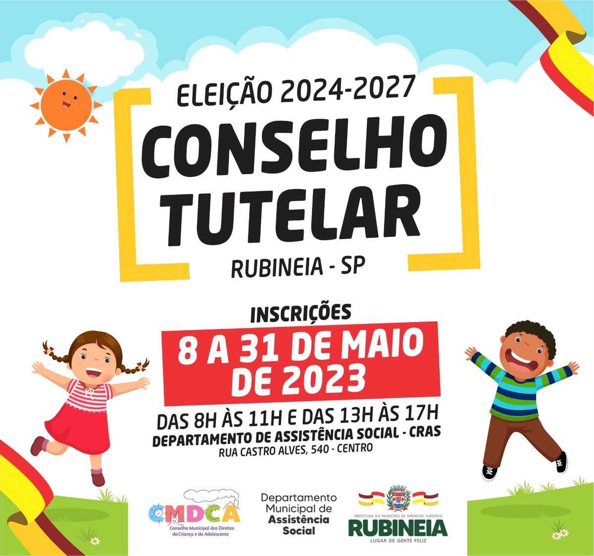Rubineia abre inscrição para Processo Seletivo do Conselho Tutelar