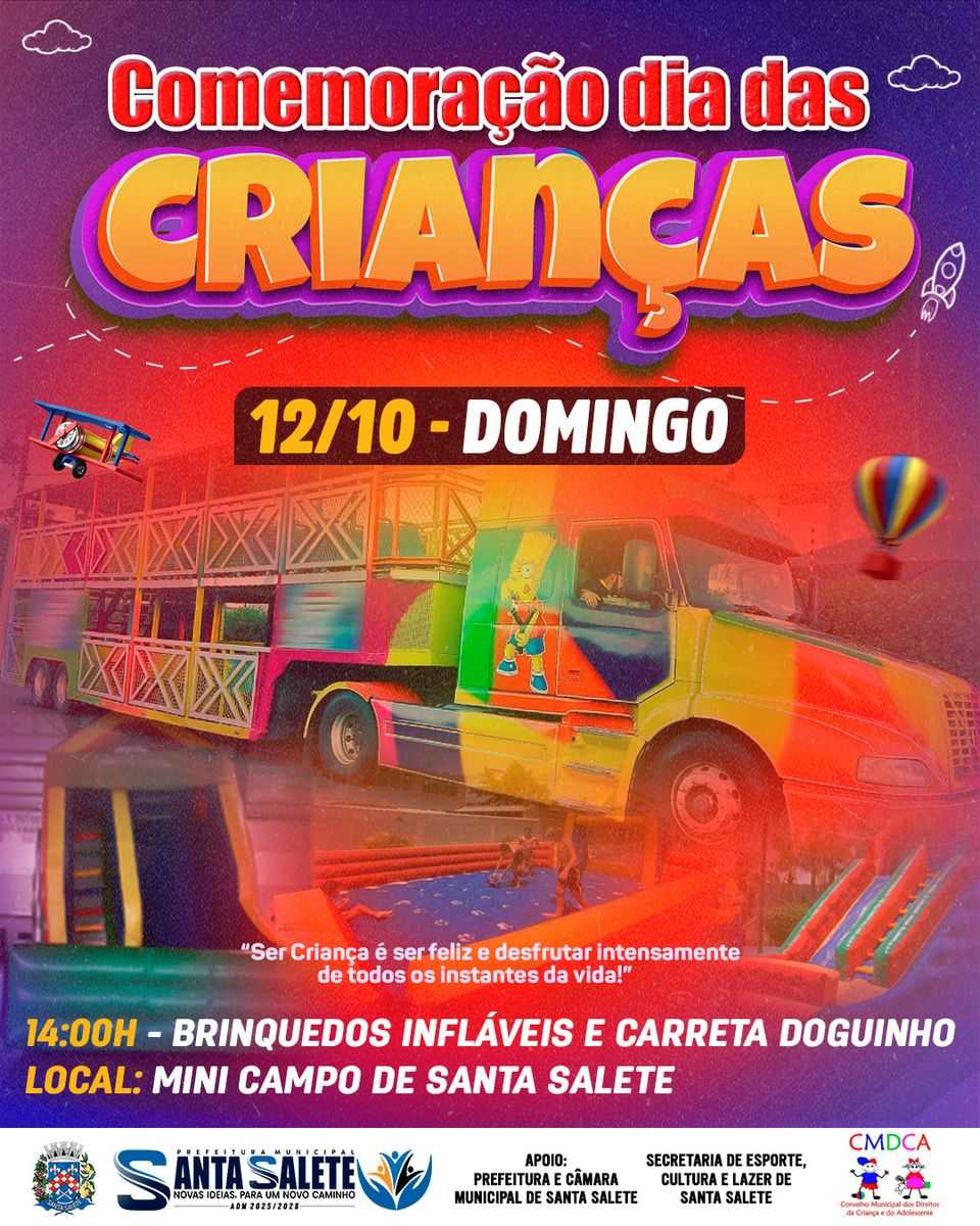 Santa Salete prepara programação especial para o Dia das Crianças