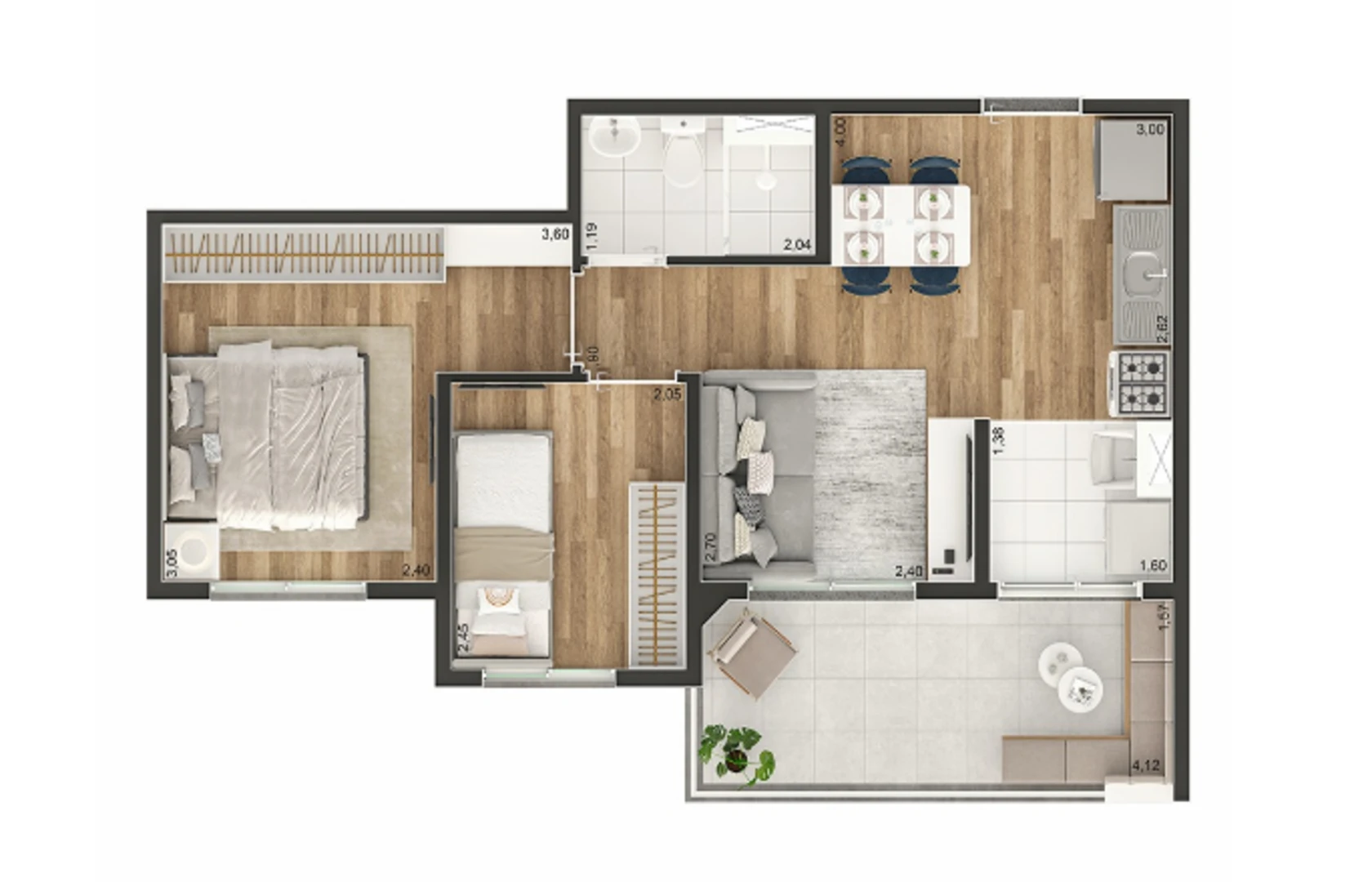 Planta de 44m² 0