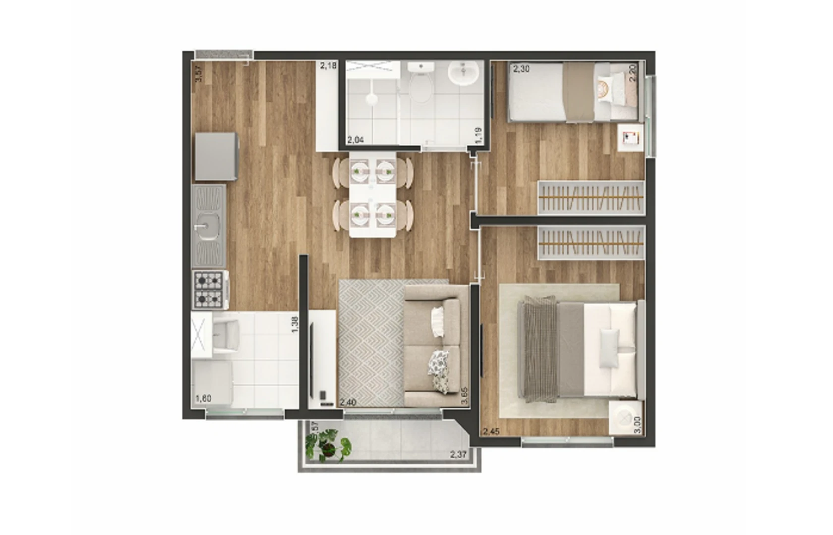 Planta de 39m² 0