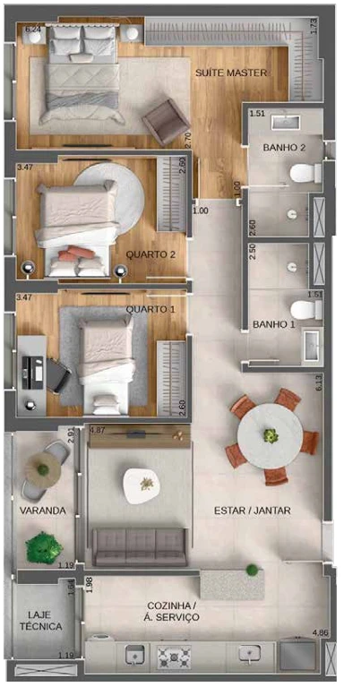 Apartamento 89m2 0