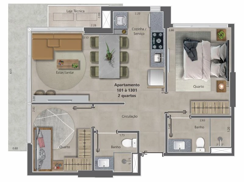 apartamento 2 quartos 0