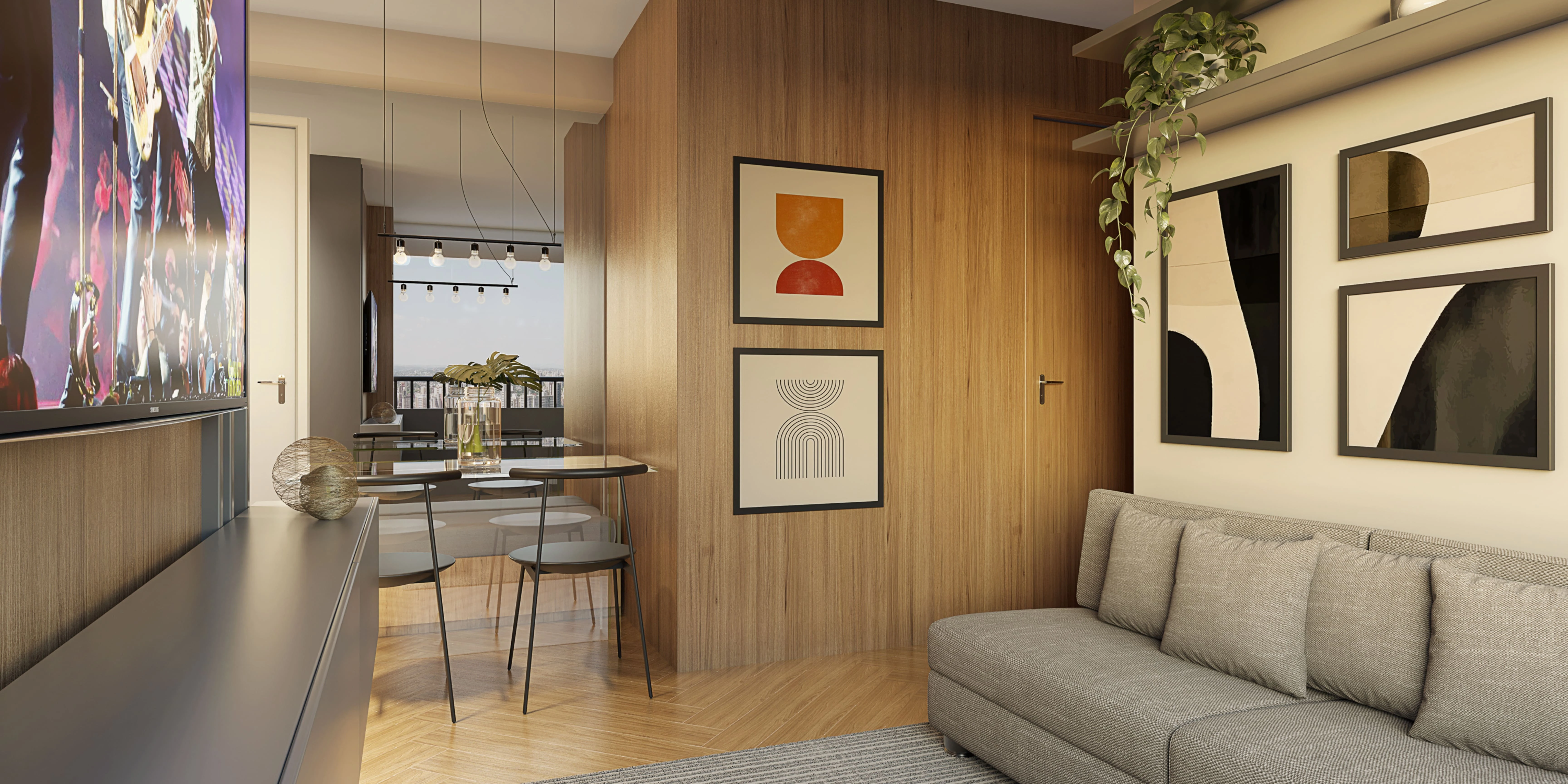Living Apto Meio 37m²