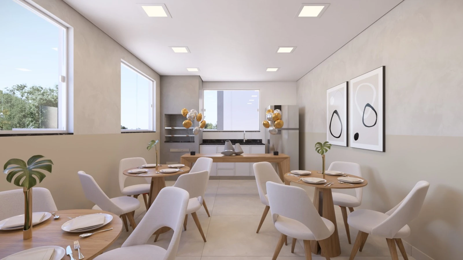 Salão Gourmet com churrasqueira