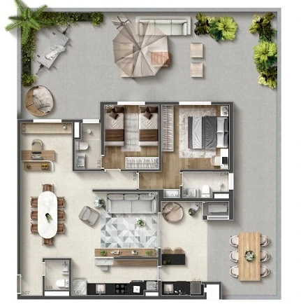 Planta 3 dormitórios 0