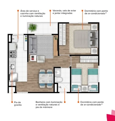 Planta de 41m² 0
