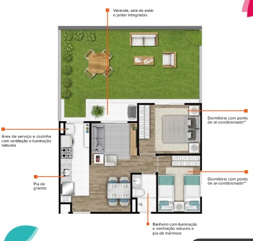 Apto de 41m² 0