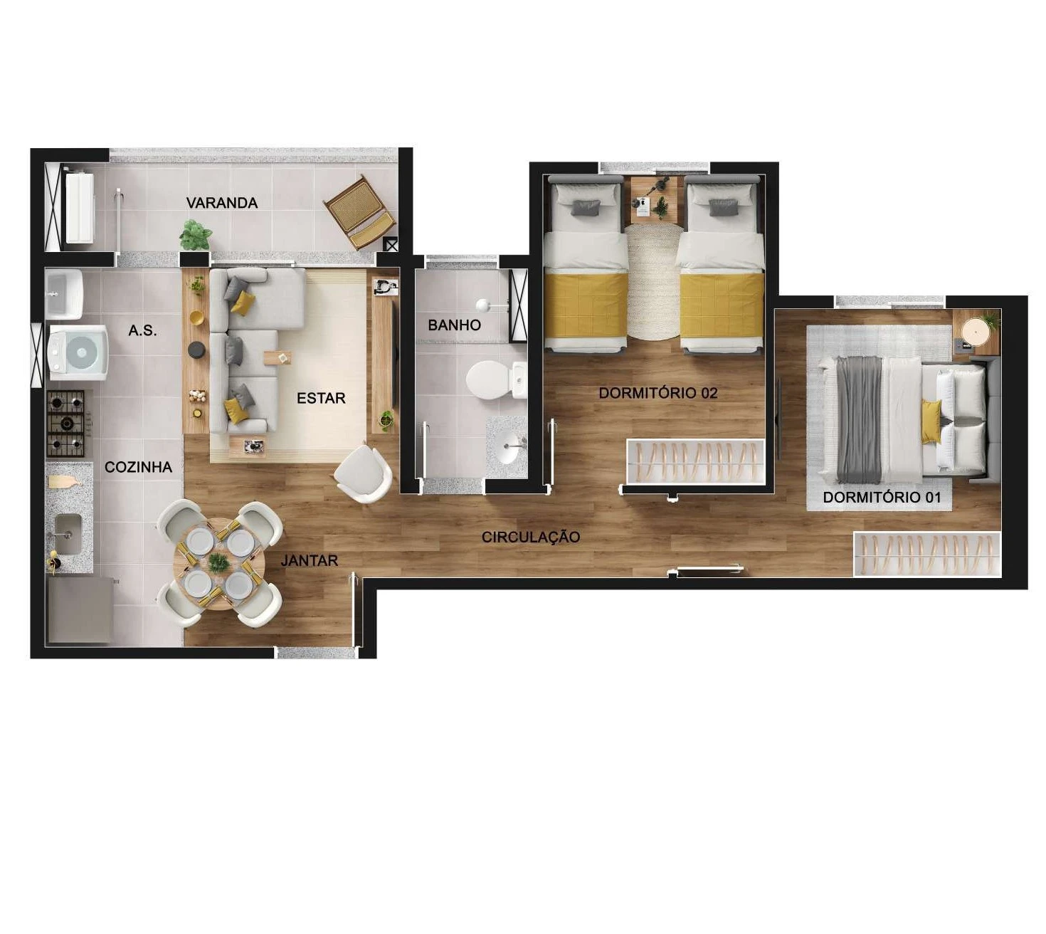 apartamento 2 quartos 0